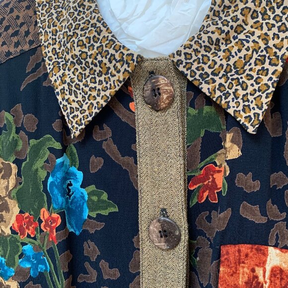 Vintage 1990's 2 Piece Carole Little 4P Pants Set Leopard Pants & Jacket - Picture 6 of 11